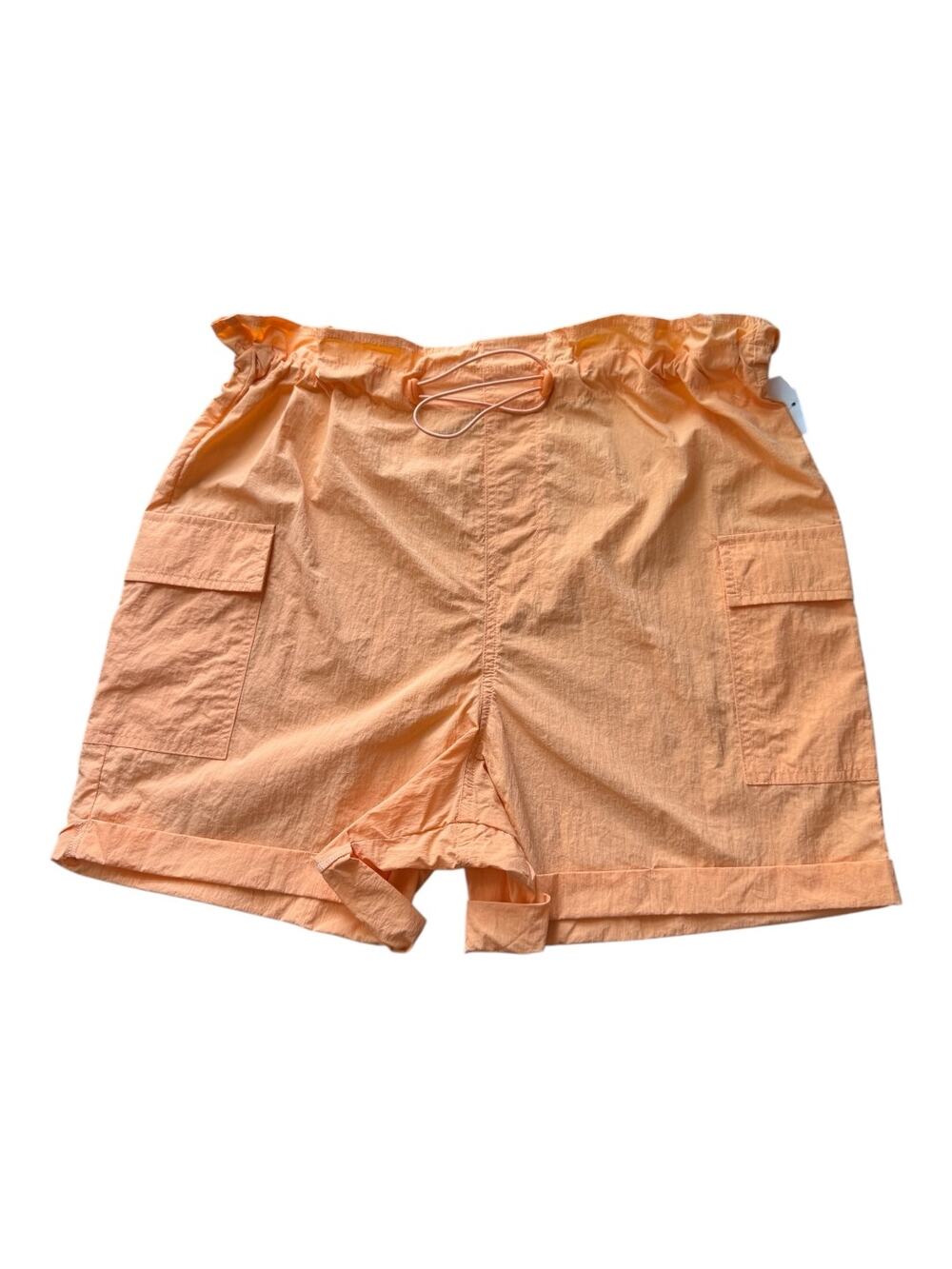 New STEVE MADDEN Women's Orange Drawstring Windbreaker Cargo Shorts Size S